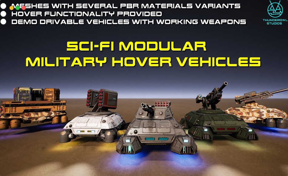 【UE5】模块化科幻悬浮车 Sci-Fi Modular Hover Vehicles
