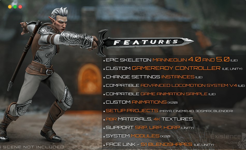 【UE5】中世纪精灵战士 Elf Arden – Stylized Medieval Elven Warrior – Animated RPG Character Hero – #56