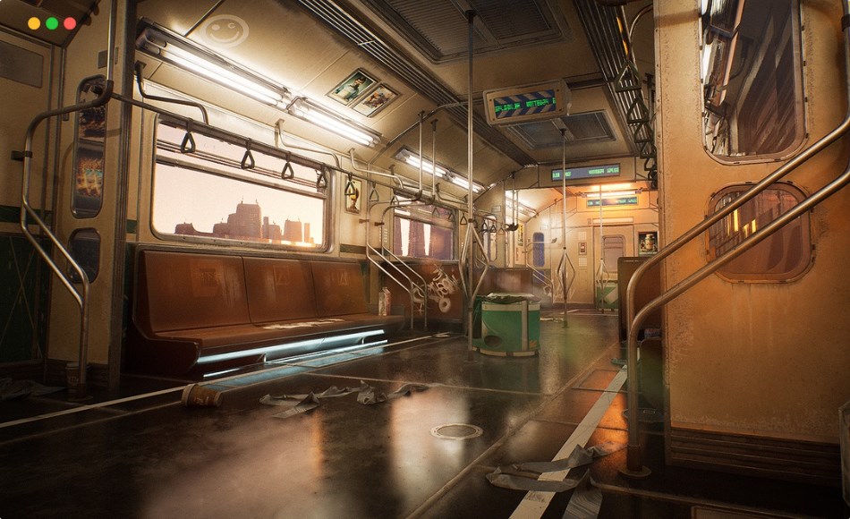 【UE5】赛博朋克地铁列车 Cyberpunk Subway Train Kit