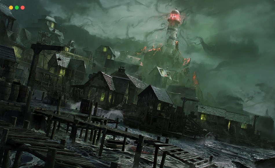 Kitbash3D – 洛夫克拉夫特风格恐怖小镇 Lovecraft