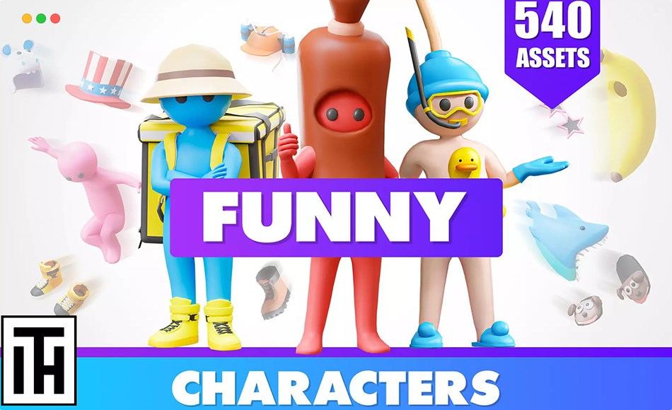 Unity角色 – 风格化游戏角色 Funny Characters – Animated Low Poly 3D Models