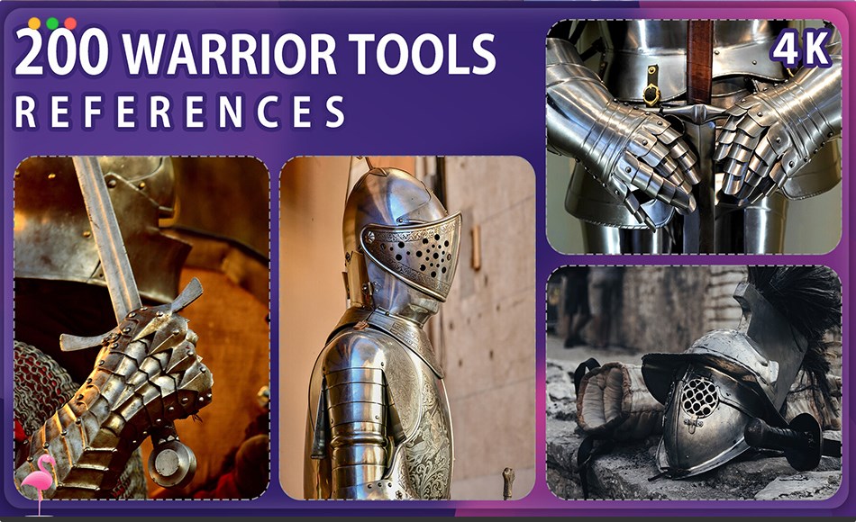 200 张中世纪骑士铠甲参考照片 200 Warrior Tools Reference Pack – Vol 1