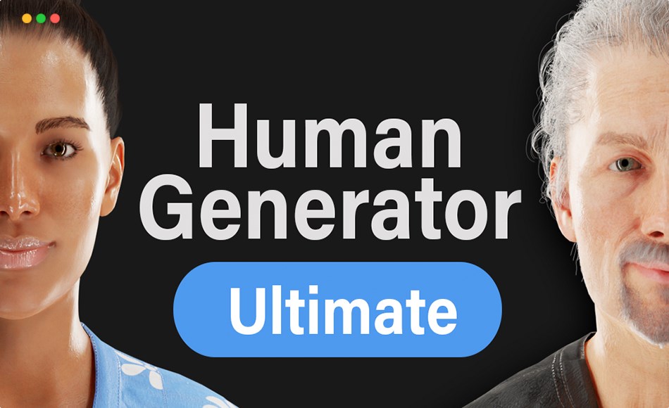 Blender插件 – 人物角色生成器 + 资产 Human Generator Ultimate
