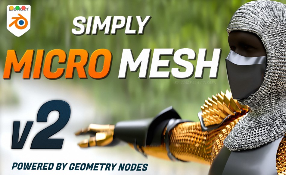 Blender插件 – 铁链铁丝网生成工具 Simply Micro Mesh