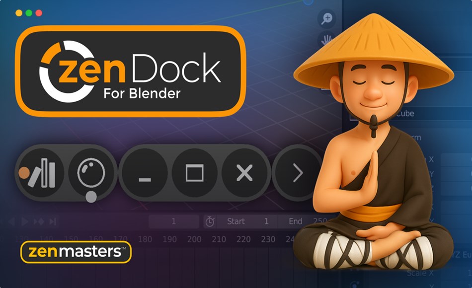 Blender插件 – 窗口栏插件管理器 Zen Dock