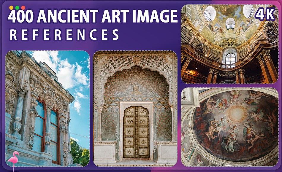 400 张古代艺术建筑参考照片 400 Ancient Art Reference Pack – Vol 1
