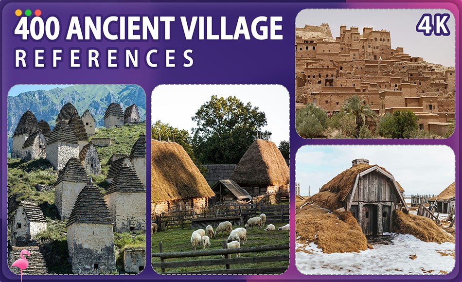 400 张古代村落参考照片 400 Ancient Village Reference Pack – Vol 2