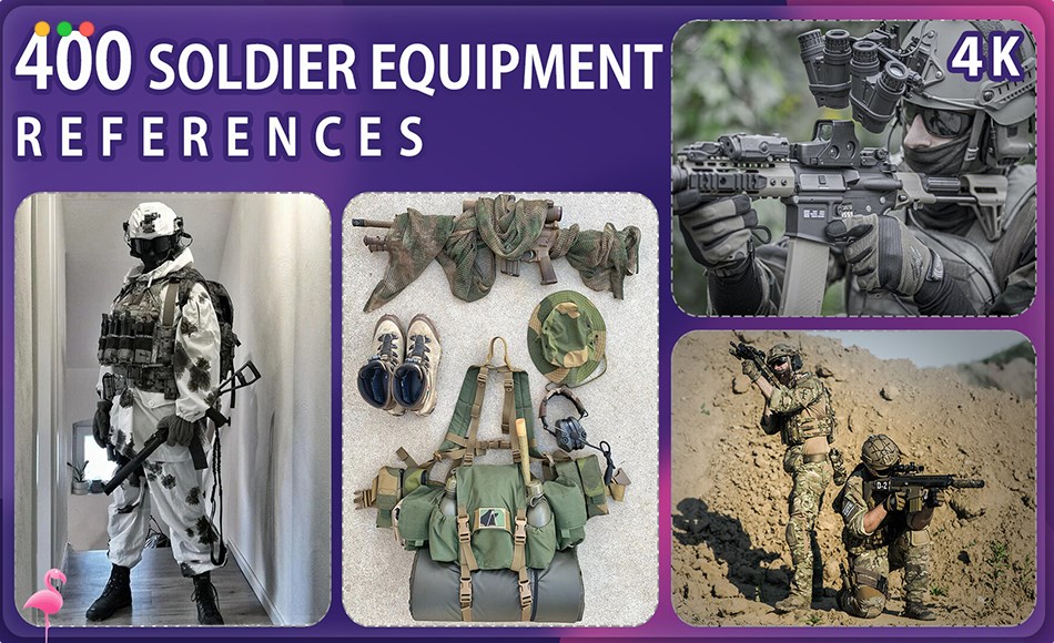 400 张士兵装备参考照片 400 Soldier Equipment Reference Pack – Vol 1
