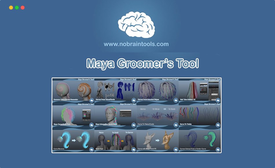 Maya插件 – 毛发曲线工具 Groomer’s Tool