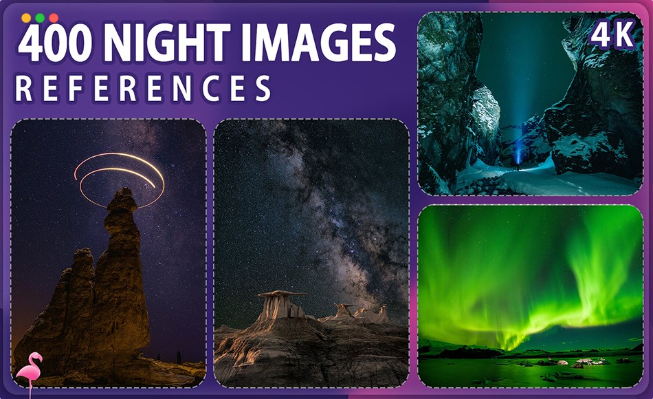 400 张夜间星空参考照片 400 Night Image Reference Pack – Vol 1