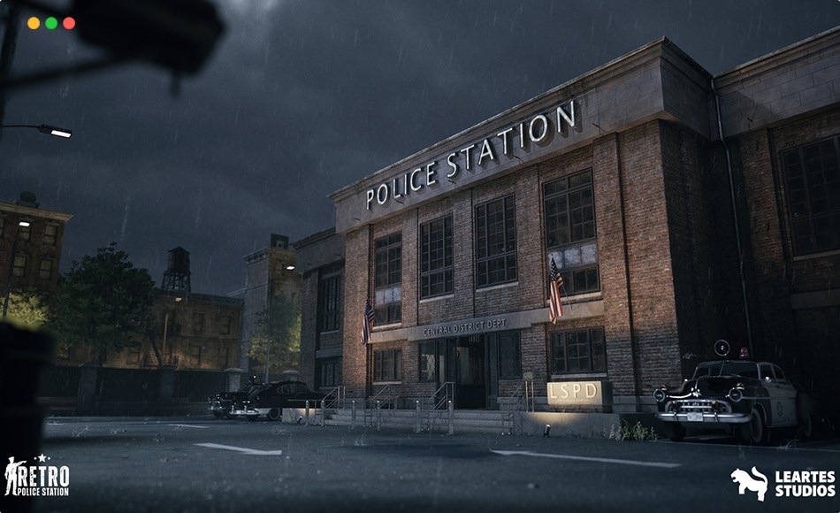【UE5】复古警察局环境场景 Retro Police Station Environment ( Retro Police Station Police Interior Police )