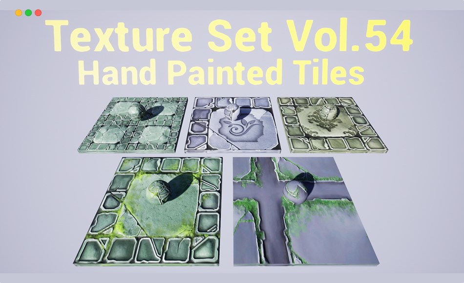【UE4/5】风格化地板材质手绘纹理 Tiles Vol.54 – Hand Painted Textures