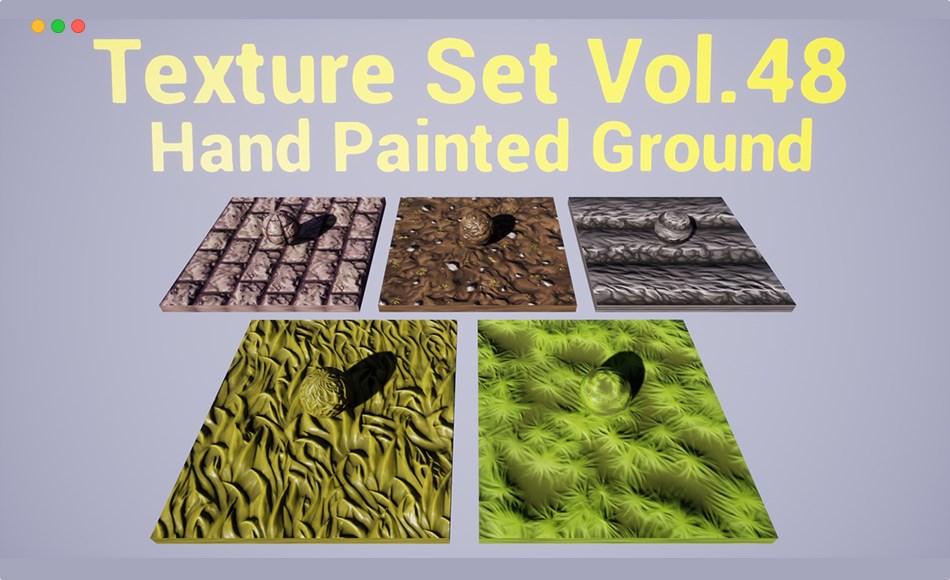 【UE4/5】风格化地面材质手绘纹理 Ground Vol.48 – Hand Painted Textures