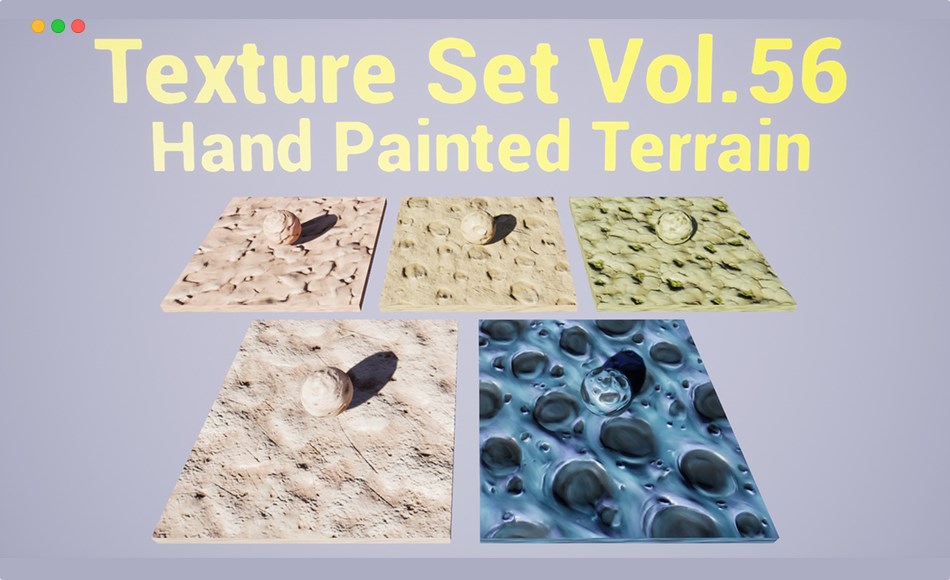 【UE4/5】风格化地形材质手绘纹理 Terrain Vol.56 – Hand Painted Textures