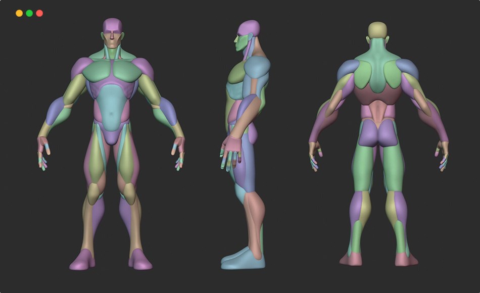 模型资产 – 标准男性角色解剖模型 Standard Male Stylized Blockout V1