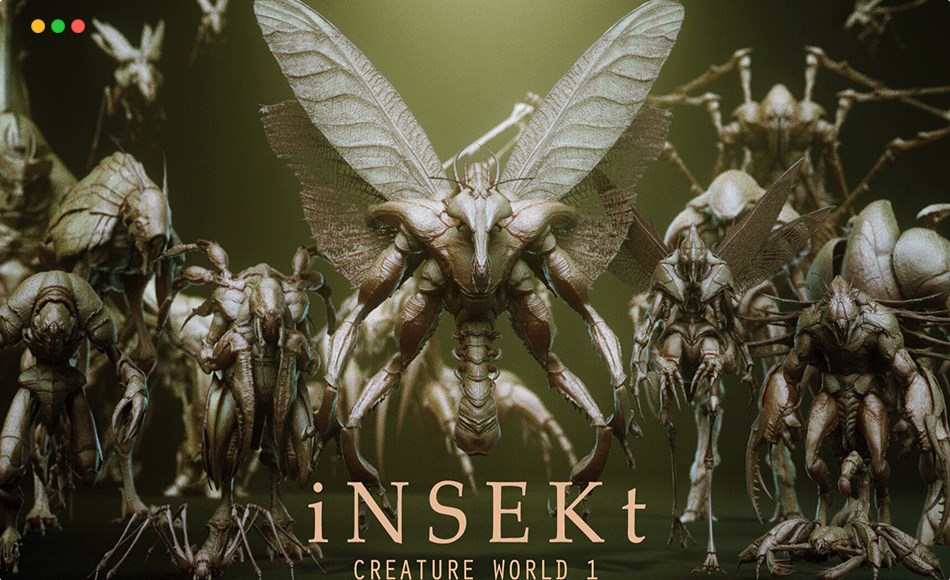 模型资产 – 150 个昆虫怪物模型 iNSEKt : 150+ Kitbash Insectoid Monster Parts
