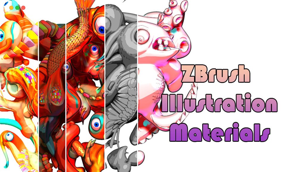 Zbrush材质 – 卡通漫画材质 ZBrush Matcaps for illustrations