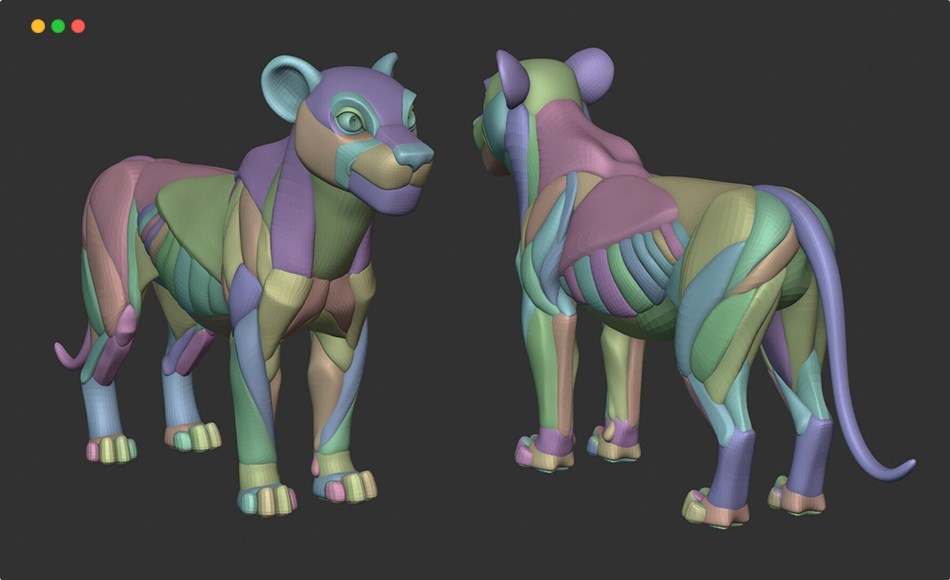 模型资产 – 风格化的狮子解剖模型 Stylized Lion Anatomy Blockout