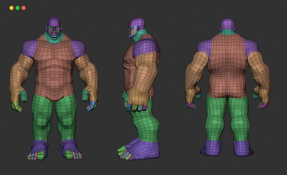 模型资产 – 浩克英雄角色基础模型 Lowpoly Hulky Basemesh