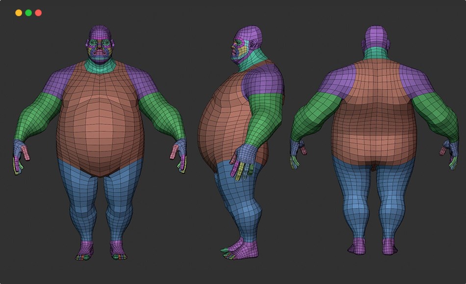 模型资产 – 风格化胖子角色基础模型 Stylized Fat Lowpoly Basemesh
