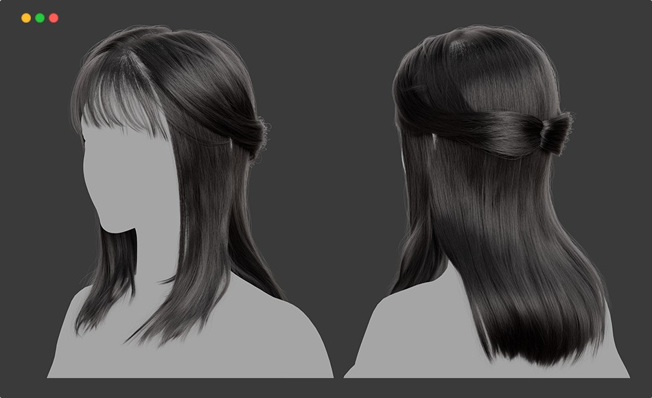 Maya工程 – 女士写实头发 XGen-Hair_M