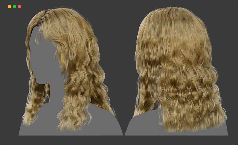 Maya工程 – 女士写实头发 Hair_AQ19