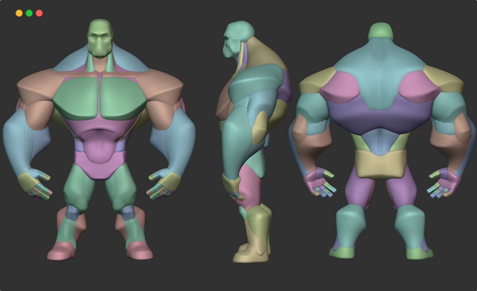 模型资产 – 风格化大块头角色解刨模型 Infinity Huge Blockout