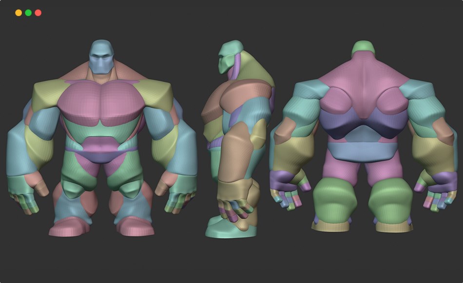 模型资产 – 风格化大块头角色解刨模型 Infinity Hulk Blockout V2