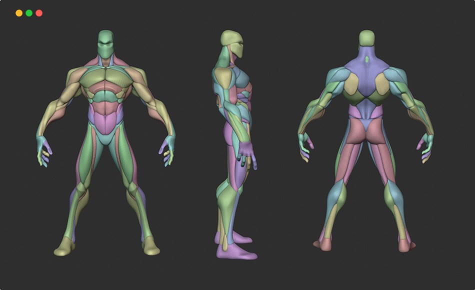 模型资产 – 风格化战士角色解剖模型 Stylized Warrior Anatomy Blockout V2