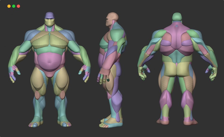 模型资产 – 风格化大块头角色解剖模型 Stylized Thick Anatomy Blockout