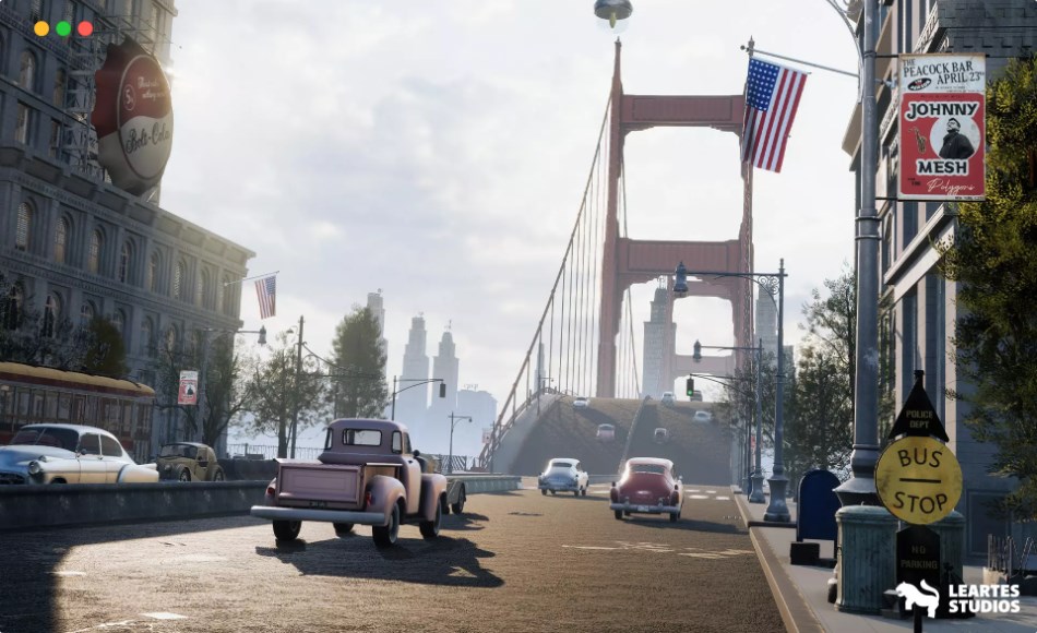 Unity场景 – 20世纪50年代纽约市城市环境 1950s NYC Environment Megapack ( Modular with Interiors and Characters)