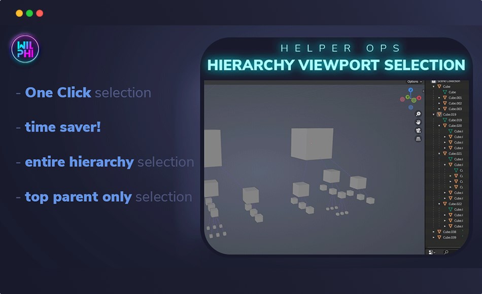 Blender插件 – 层次视窗选择 Hierarchy Viewport Selection