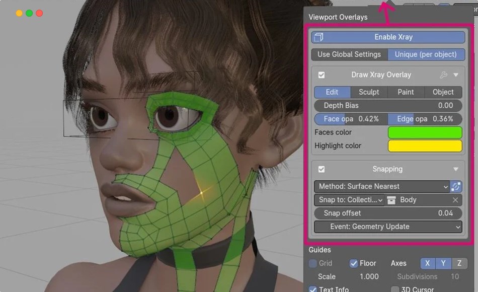 Blender插件 – 面片选择插件 Draw Xray