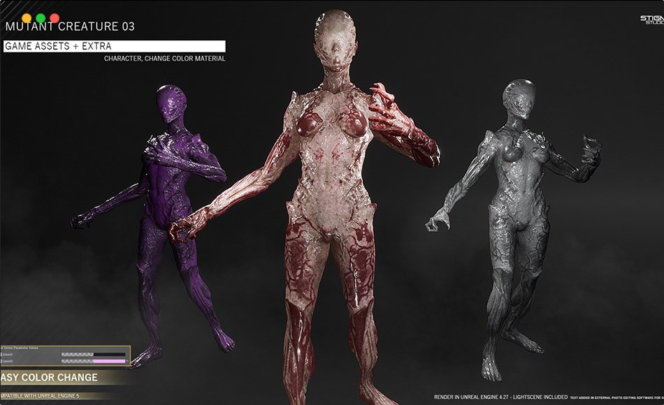 【UE5】突变生物 Mutant Creature 03 – Game Assets + Extra