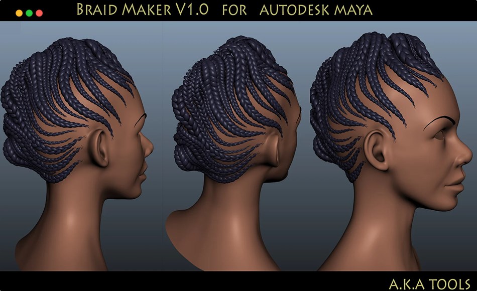 Maya插件 – 程序化辫子设计插件 Braid Maker