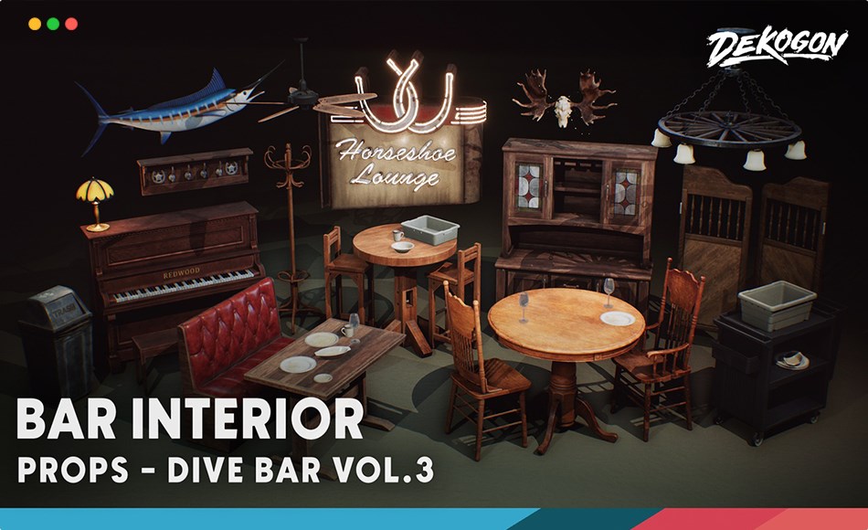 【UE5】酒吧室内设计 Restaurant and Dive Bar VOL. 3 – Bar Interiors