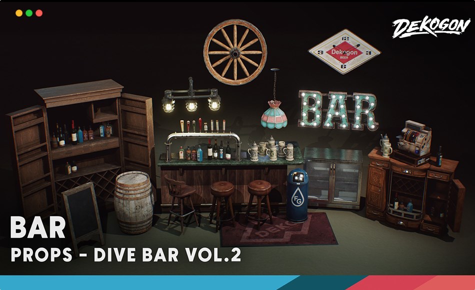 【UE5】酒吧室内设计 Restaurant and Dive Bar VOL.2 – Bar