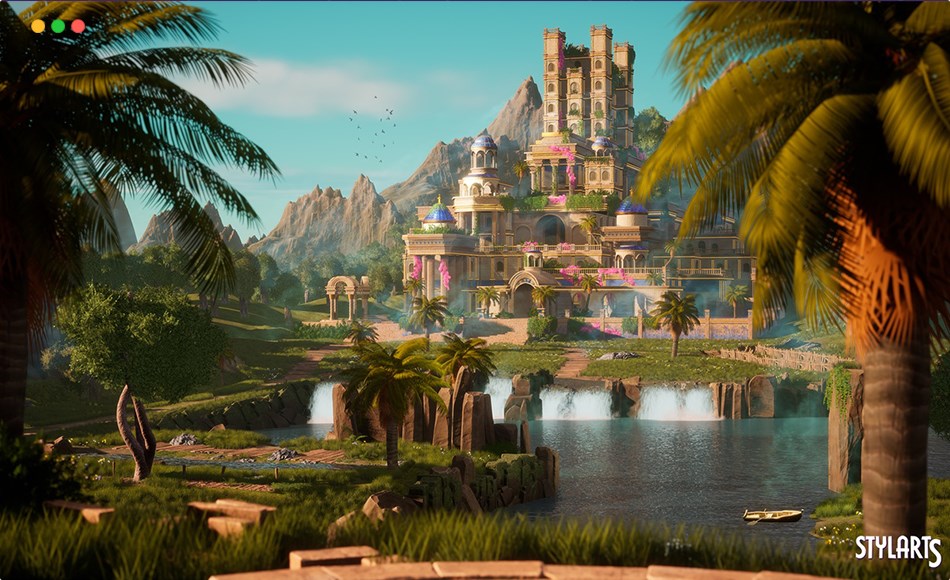 【UE5】风格化天堂花园 Stylized Paradise Gardens ( Paradise Garden Paradise Garden Castle Castle Lake )