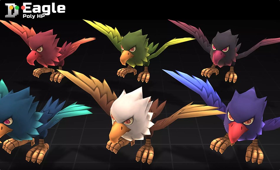 Unity角色 – 卡通老鹰角色 Poly HP – Eagle