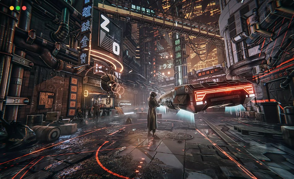 Unity场景 – 赛博朋克游戏环境场景 The Hunt – Cyberpunk Pack