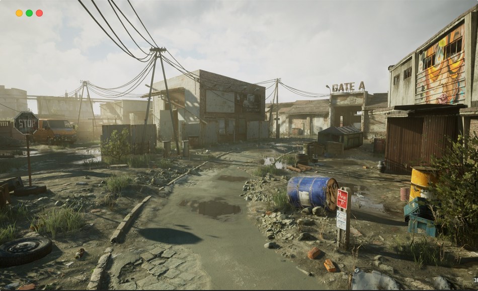 【UE5】城市废弃区场景环境 [SCANS] Urban Abandoned District – Day/Night Scene