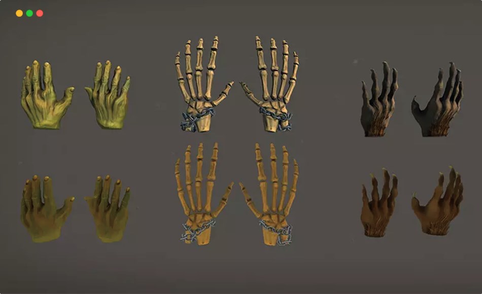 Unity资产 – 虚拟手部模型 Hands for VR: Fantasy