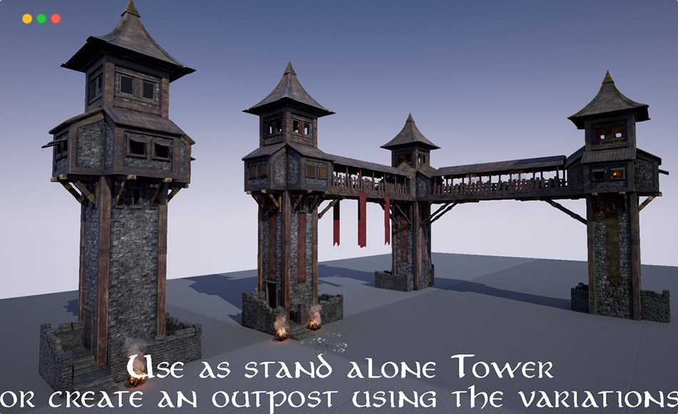 【UE5】中世纪瞭望塔 Medieval Series: Watch Tower + Interiors Pack