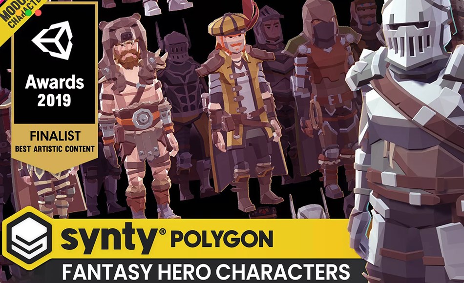 【更新】Unity角色 – 模块化英雄角色 POLYGON Modular Fantasy Hero Characters – Low Poly 3D Art