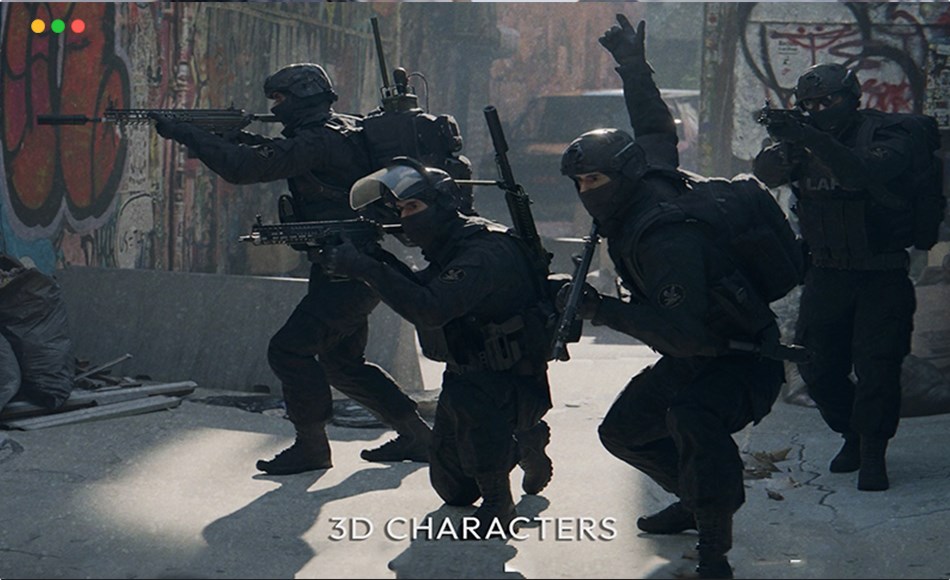 模型资产 – 士兵角色模型 Military Team II. – 3D characters