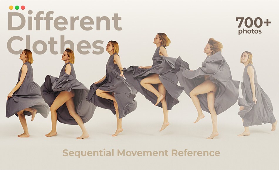 700 种不同姿势服装参考图片 700+ Reference Photos – Different Clothes ( Sequential Movement )