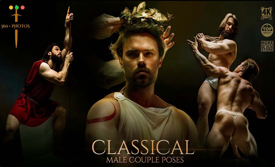 360 张双人互动休闲姿势参考图 360+ Classical Male Couple Poses Reference Pictures