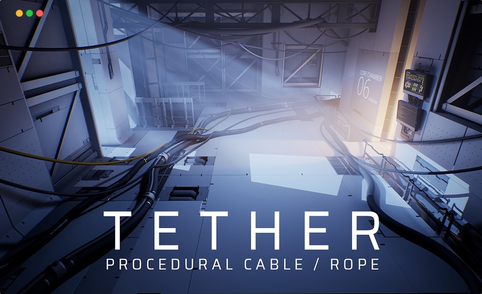 UE4/5插件 – 程序化电缆绳索 Tether – Procedural Cable / Rope