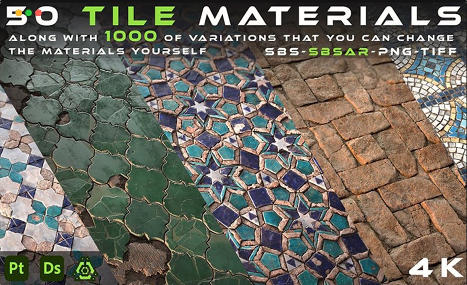 50 种瓷砖智能材质 50 Tile Materials – Thousands of variations