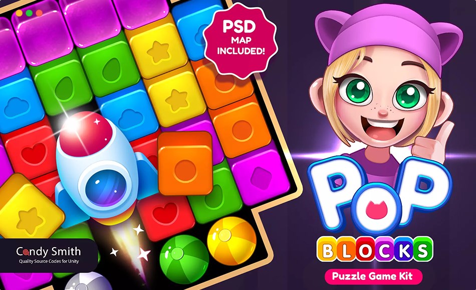 Unity开发 – 拼图游戏开发模板 POP BLOCKS Puzzle Match Kit